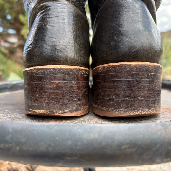 Frye Dark Leather Heeled Boots - Picture 15 of 16